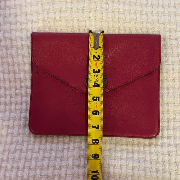 Gap Leather Envelope Style Clutch Deep Red - Picture 8 of 9